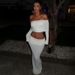 2024 Autumn/Winter New Cross-Border European American Style Sexy Off-Shoulder Crop Top And High-Waisted Solid Color_ecoleips.com