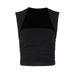 Foreign Trade 2025 Summer New Solid Color Square Neck Sleeveless Tank Ruched Tight Top T-Shirt Wholesale_ecoleips.com