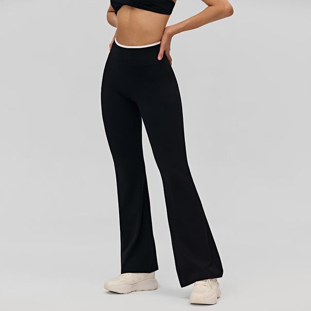 Women High Rise Flared Fitness Trousers_ecoleips.com
