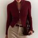 Women's Ribbed Knit Zip-Up Turtleneck Slim Fit High Waist Long Sleeve Top Streetwear Spring Fashion Stretch Fitted Shirt_ecoleips.com