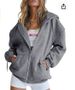 Men's & Women's Zip-Up Hooded Sweatshirt With Drawstring & Pockets - Lightweight Pullover Jacket For Casual & Sports (Black/White/Khaki/Navy/More)_ecoleips.com