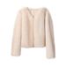 Women’s Short Faux Fox Fur Jacket – Casual Streetwear Coat With Slouchy Drop Shoulder (3 Neutral Tones, 5 Sizes)_ecoleips.com