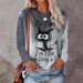 2026 New Cross-Border E-Commerce European And American Women's Plus Size 3D Pet Cat Print Round Neck Long Sleeve T-Shirt_ecoleips.com