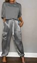 European American Spring And Autumn New Fashion Women's Solid Color Smooth Satin Three-Quarter Sleeve Top_ecoleips.com