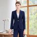Elegant Navy Blue Suit for Women Petite New Style for Spring And Autumn Suitable for Teachers Banks Hotels Work Uniforms_ecoleips.com
