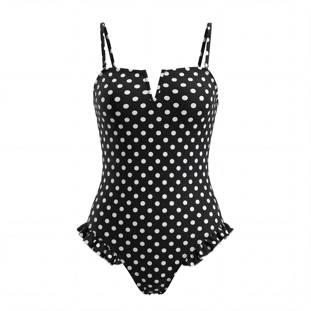 Women's Summer Romper Swimwear Sleeveless Off Shoulder Dot Print Bathing Suit Monokini Swimsuit Bikini_ecoleips.com