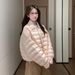 girl Ligh Oxygen Pink Down Jacke For Women Winer New Swee Syle Amosphere Simple Solid Color Turn-Down Collar Coon_ecoleips.com