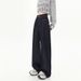 Retro Dark Blue Wide-leg Jeans For Women, 2024 Autumn High-waisted Loose Slimming Vintage Casual Drapey Floor-length_ecoleips.com