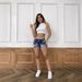 Women's Clothing New Half Pants Women's Ripped Mid Length Pants Elastic Washed Denim Shorts Women_ecoleips.com