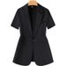ng2510292 XZ179-Lightweight Plus-size Women's Suit, Korean Style, Slimming Satin Short-sleeve Blazer, Sun Protection Jacket For_ecoleips.com