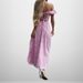 Women's Floral Off-Shoulder Dress Casual Elegant Fashion American Style Thin Material Spring New Arrival_ecoleips.com
