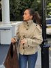 women's clothing elegant doublebreasted belted short trench coat stylish stand collar, slim fit, streetwear fashion (khaki, bury, y green)_ecoleips.com