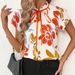 2026 European And American Fashion Versatile Elegant Pleated Round Neck Tie-Strap Printed_ecoleips.com