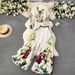Women's Clothing Royal sister light luxury high end long sleeved pleated printed tops women's casual two piece set loose drape pleated wide leg pants_ecoleips.com