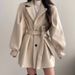 Women's Clothing Elegant Audrey-Inspired Wool Blend Coat – Belted Waist & Mid-Length For Petite Women_ecoleips.com