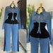 Women's Denim Patchwork Fashion Casual Suit Long Sleeved Top And Wide Leg Pants Two-Piece Set For Spring And Autumn_ecoleips.com