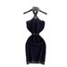 Women's Halter Neck Knitted Dress Slim Fit High Waist A-Line Skirt White Summer Korean Style Commute Appropriate_ecoleips.com