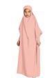 Women's Clothing Women's Long Hooded Dress Style Solid Color Modest Abaya Dress Loose Muslim Fashion Robe Children's Wear Polyester_ecoleips.com