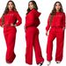 Women's Fashion Casual Sports Sweatshirt Set Two Piece Hooded Crop Top Wide Leg Pants European American Style_ecoleips.com