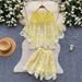 Women's French Retro Lace Two Piece Set Hollowed out Slimming High Waisted Summer Style Commuting Lazy Suit_ecoleips.com