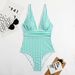 Women's Clothing Multi-Color Print One Piece Bikini Swimsuit V-Neck Slimming Adjustable Back Padded Bra Sexy Vacation Style_ecoleips.com