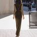 Women's Clothing Sexy Street Style High Waist Long A-Line Skirt For Women Solid Color Mesh Round Neck Pullover Design Dress_ecoleips.com