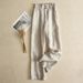 Muslim Linen Wide Leg Pants For Women High Waist Drape Thin Casual Cotton And Linen Pants Flower Bud Waist Linen Mopping Pants_ecoleips.com