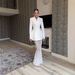 Women's Clothing Long Sleeve Satin Top Suit Loose Stretch Yarn Mesh Skirt Two-piece Set_ecoleips.com