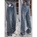 Retro High-Waisted Wide Leg Jeans For Women Loose Fit Slimming Straight Leg Plus Size Spring Autumn Stylish Clothing_ecoleips.com