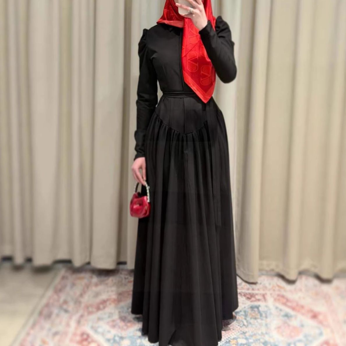 Summer New Style Women's Slim Waist Long Sleeve round Neck Casual French Dress European And American Foreign Trade Clothing_ecoleips.com