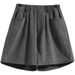 2025 Summer New A Line Thin Tencel Denim Shorts Women's Versatile Loose High Waist Wide Leg Pants_ecoleips.com