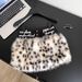 Elegant Fashionable Women's Mini Skirt Letter Print Patchwork Leopard Print Fur Sexy New Instagram Worthy Trendy Niche_ecoleips.com
