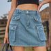 Women's Clothing Summer New Washed Workwear Denim Skirt Skirt_ecoleips.com