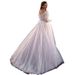 New Trailing Wedding Dress V Neck Long Sleeved Wedding Dress Puffy Skirt High End Light Luxury Wedding Dress_ecoleips.com