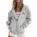 Women's ClothingFashion Zip Up Hooded Cardigan Sweatshirt American Style Bear Print Long Sleeve Casual Jacket Loose Fit_ecoleips.com
