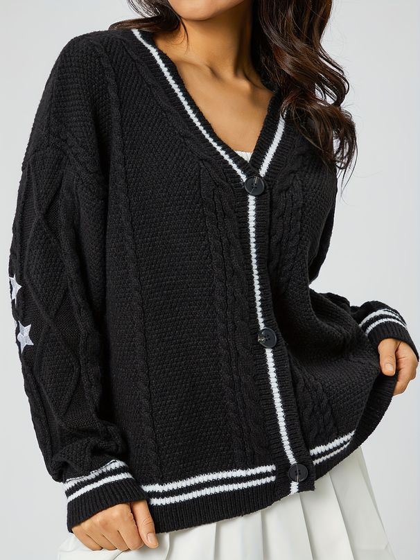 K Pure Color Long-sleeved Cardigan For Women,Temperament Commuting, European And American Bat Wing Knitting, Light Gray Single-row Button Sweater Coat_ecoleips.com