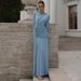Women's Slim Fit Pleated Waist Dress Long Sleeved Elegant Style Fashion Autumn New Arrivals Irregular_ecoleips.com