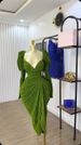 Women's V Neck Long Sleeve Evening Dress Sexy Elegant Bodycon Style Cross Border European American Design Autumn Collection_ecoleips.com