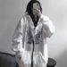 Hooded Zipper Cardigan Sweatshirt For Women, Autumn And Winter, Fleece-Lined, Thickened, Loose-Fit,_ecoleips.com