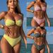European And American Style Embroidered Swimsuit Sexy Strapless Two Piece Bikini Special Fabric Cross Border 2025 New Arrival_ecoleips.com