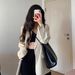 ng2510292 Elegant Black Blazer Women, New Korean-style Loose Fit Petite Individuals, Casual Suit Jacket, Versatile For Fall 2025_ecoleips.com