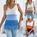 2026 Spring Summer European American Casual V-Neck Color Block Tassel Sleeveless Knitted Top Vacation Blouse_ecoleips.com