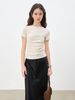 ZIQIAO 2026 Summer Women's Contour Stitch T-Shirt - Structured Round Neck Slim Fit Tee With Cool-Touch Yarn For Urban Explorer_ecoleips.com