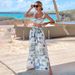Women's Printed Bikini Set - Seaside Vacation Two-Piece Swimsuit With High Cut Design_ecoleips.com
