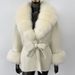 Luxury Double-Faced Wool Coat With Fox Fur Collar - Oversized Women's Winter Coat, Elegant Mid-Length Trench Coat For Casual & Office Wear_ecoleips.com