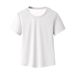 New Waistband Sports Short Sleeved Women's Casual Loose Running Yoga Suit Breathable Fitness T-shirt Cover Up_ecoleips.com