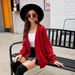 Elegant V-Neck Cardigan Sweater – Oversized Open Front Knit With Cable Stitch (S/M/L/XL, Red/Navy/, Cozy Lambswool Blend For Fall/Winter)_ecoleips.com