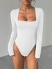 Autumn And Winter New Sexy Spice Girls Square Collar Temperament Slim Long-sleeved Onesie_ecoleips.com