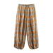 Cross-border Foreign Trade European American Style 2025 Autumn And Winter New Commuter Plaid Puffy Casual Pants 5289246_ecoleips.com