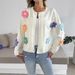 European American Women's Fashion Cross-border New Autumn And Winter Loose Floral Knit Sweater Cardigan Jacket_ecoleips.com